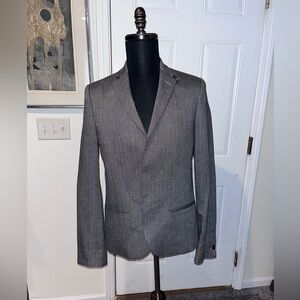 Patrizia Pepe Charcoal Pinstripe Blazer Suit Jacket 38S Made In Italy